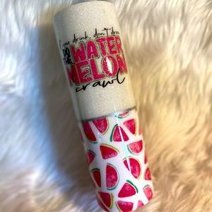 30oz skinny glitter tumbler w/lid and straw!